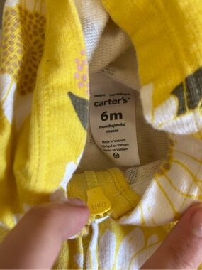 Carter's Yellow and White Floral Zip Romper